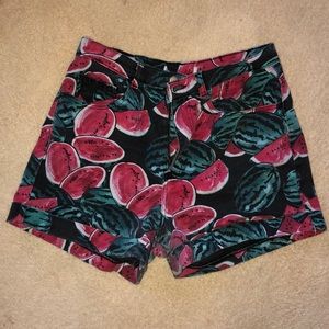 AMERICAN APPAREL HIGH WAISTED WATERMELON SHORTS